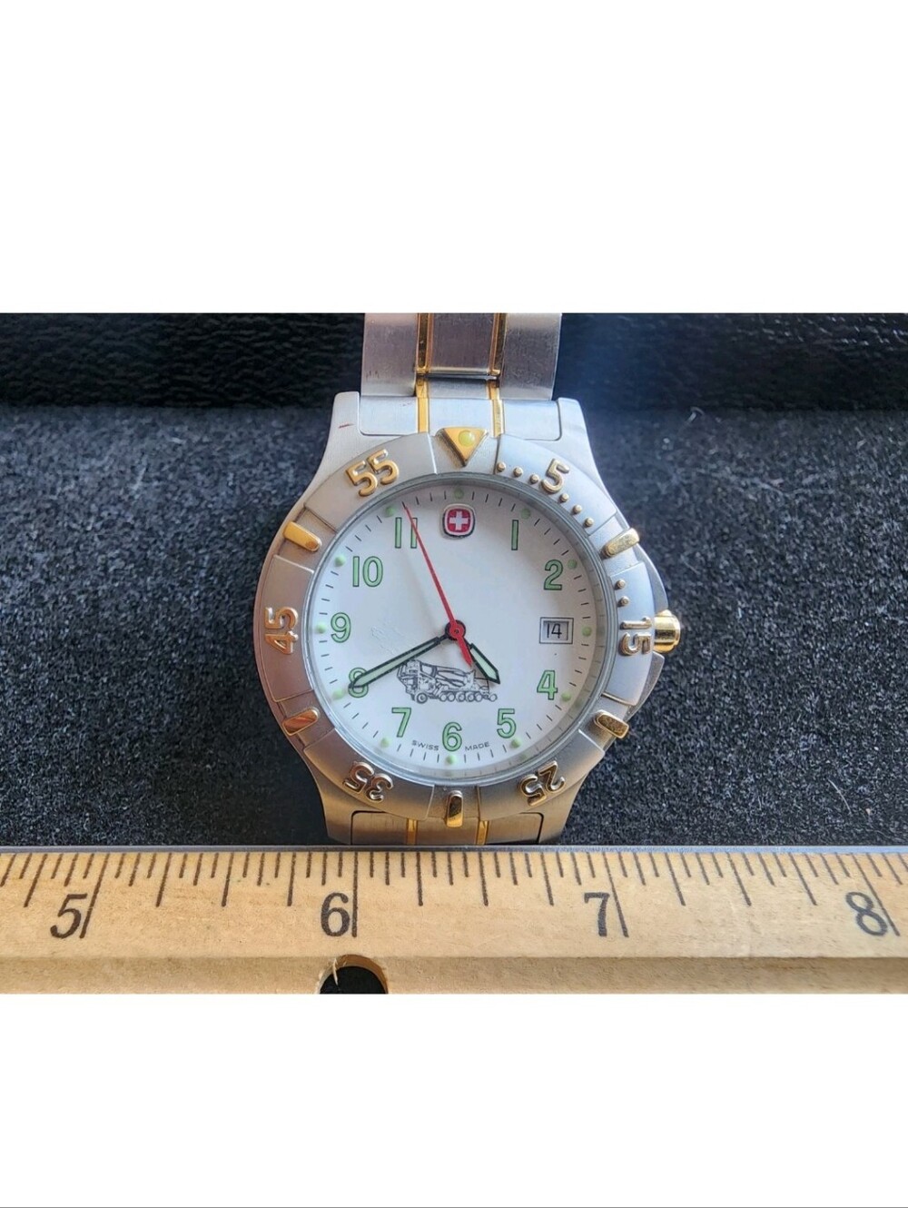 Wenger Swiss Army Watch Concrete Truck Graphic Dial Runs Works Keeps Time OG Box